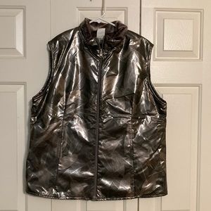 Robert Kitchen metallic zipper vest XL